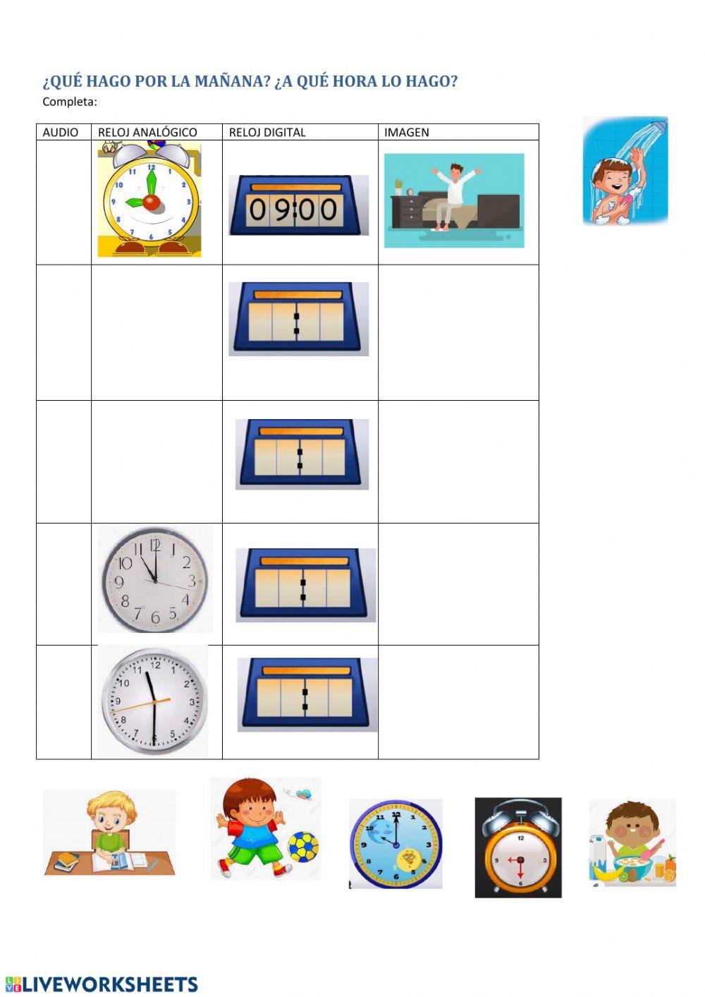 Horas en punto y media