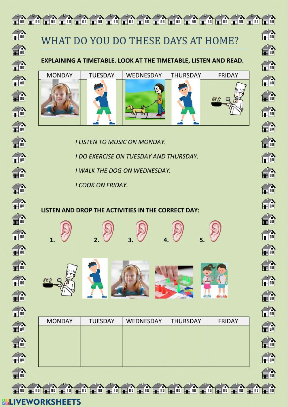 Confinement timetable
