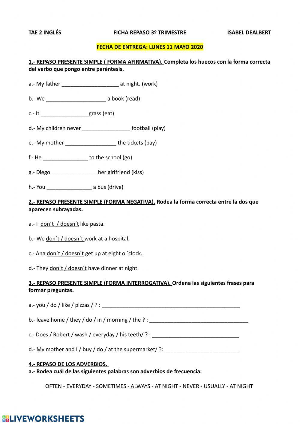 REPASO 3º TRIMESTRE TAE 2