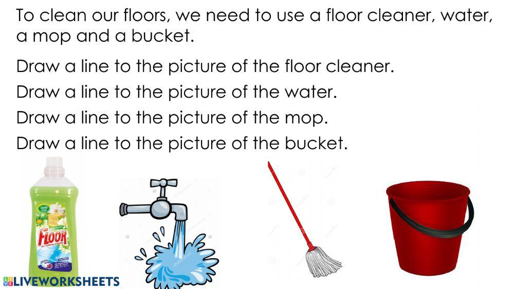 Chores Mopping worksheet Live Worksheets