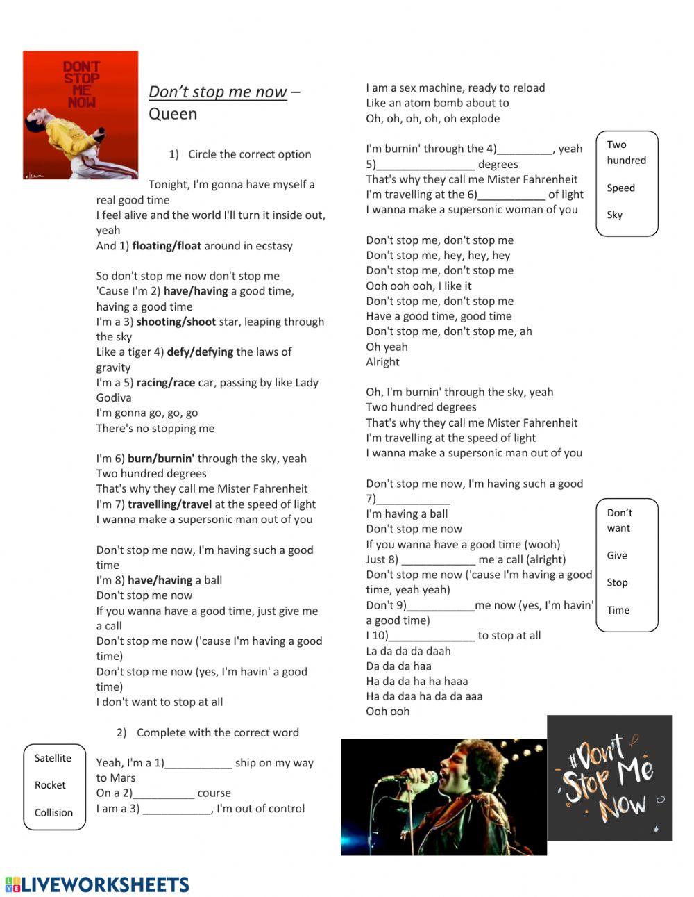 Queen - song worksheet