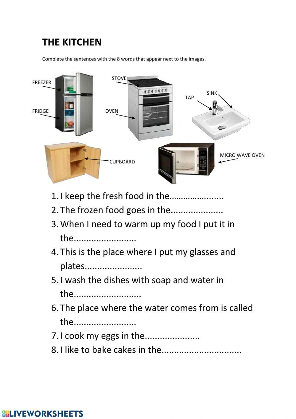 The kitchen vocabulary