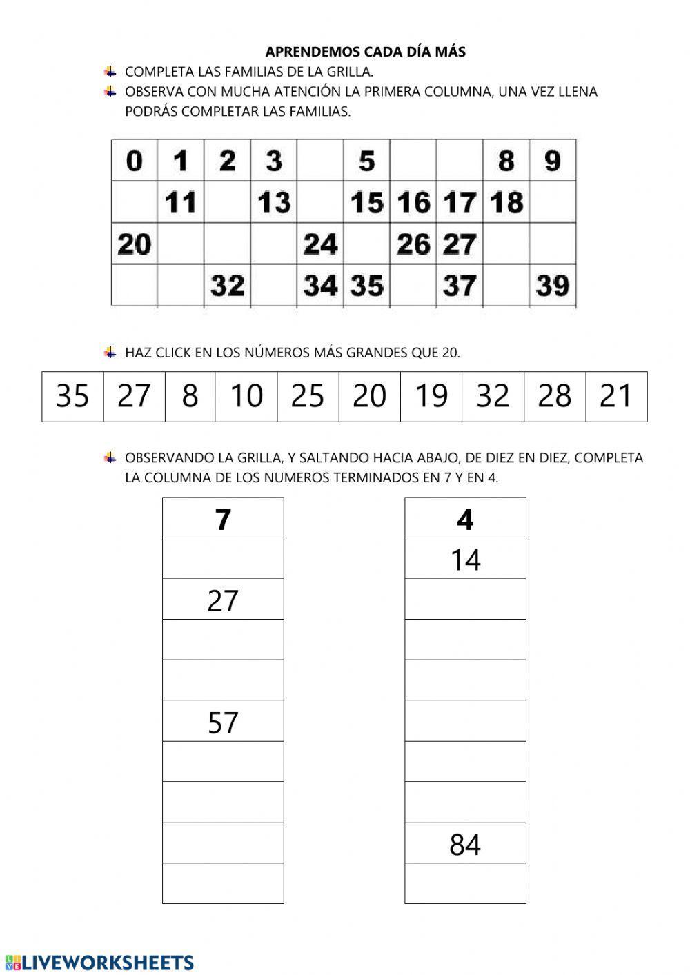 Nuevas familias de números