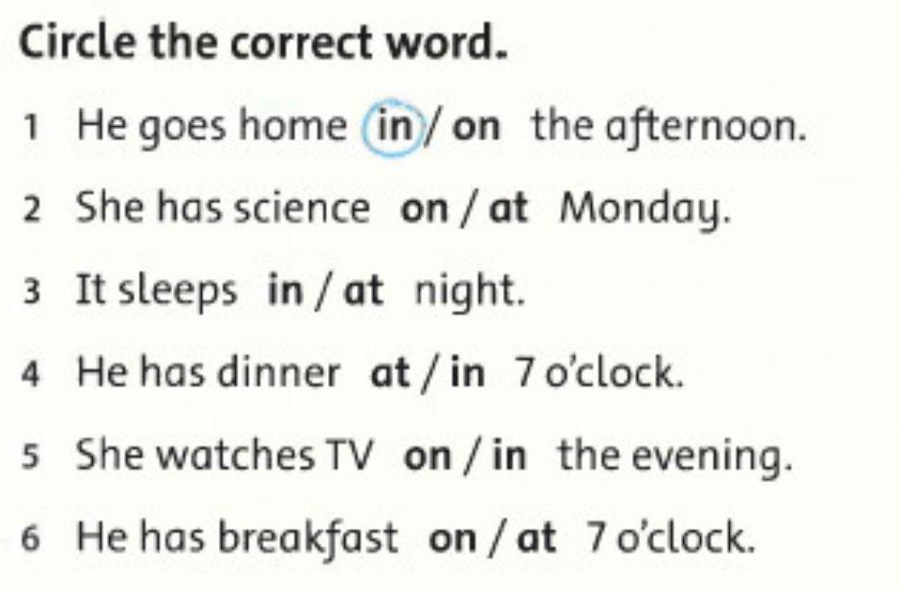 Prepositions of time