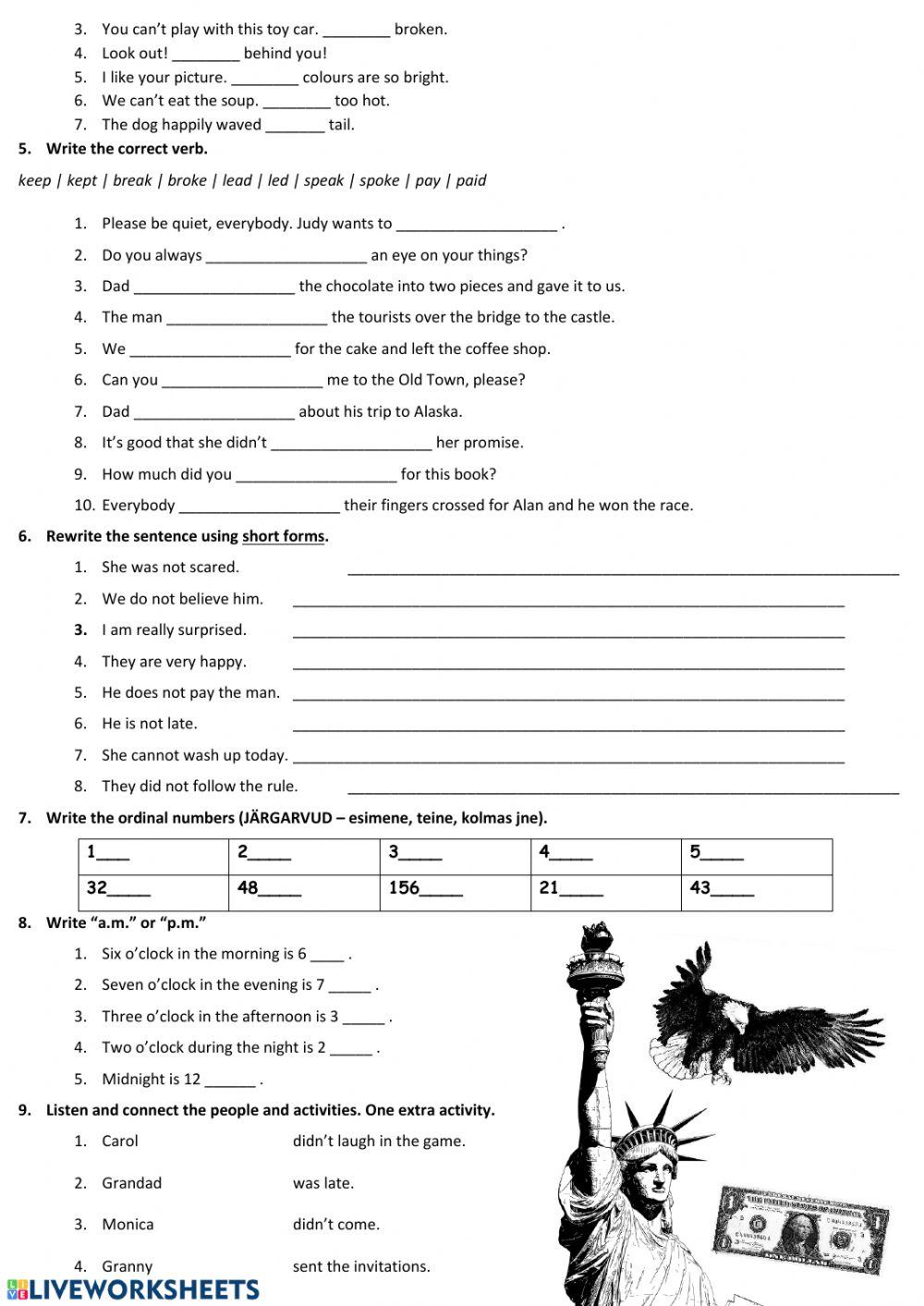 FORM 5 revision unit 10 worksheet | Live Worksheets