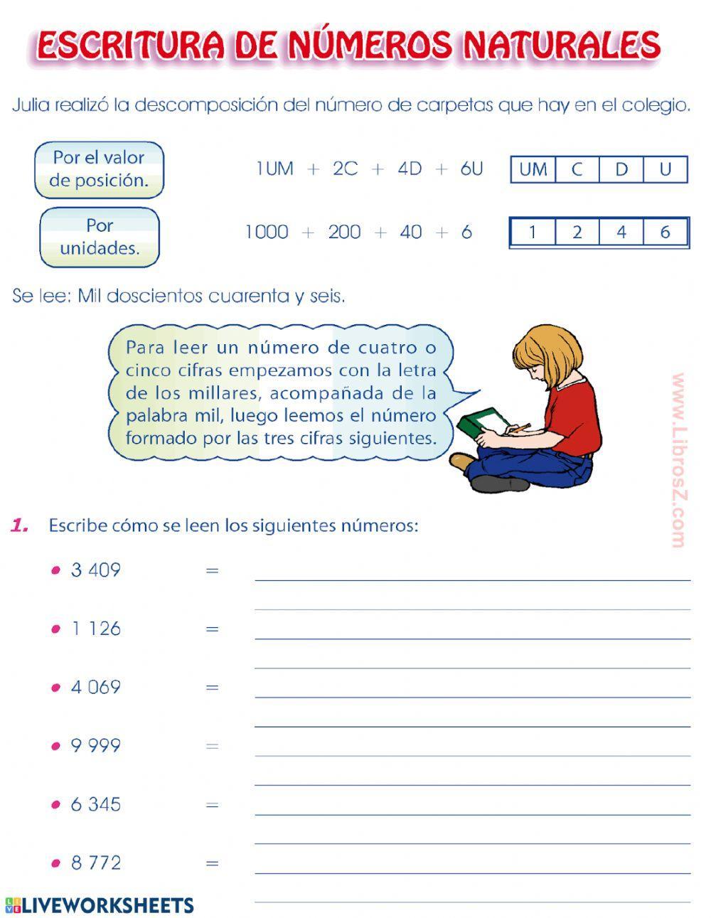 Lectura de numeros naturales