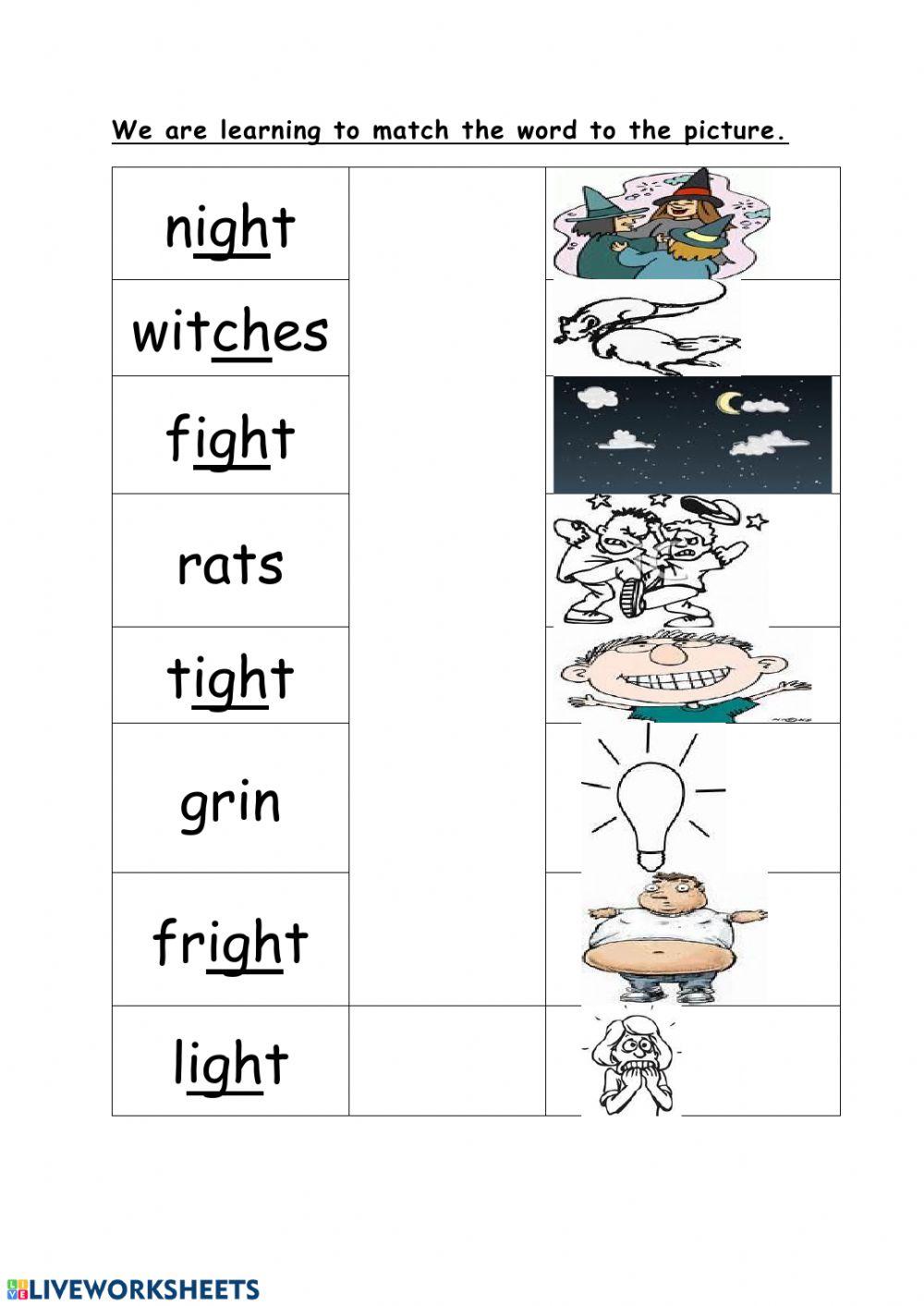 In the Night - Worsheet 1