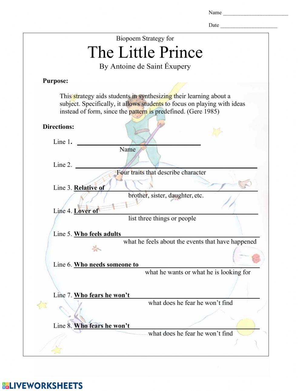 The Little Prince BioPoem