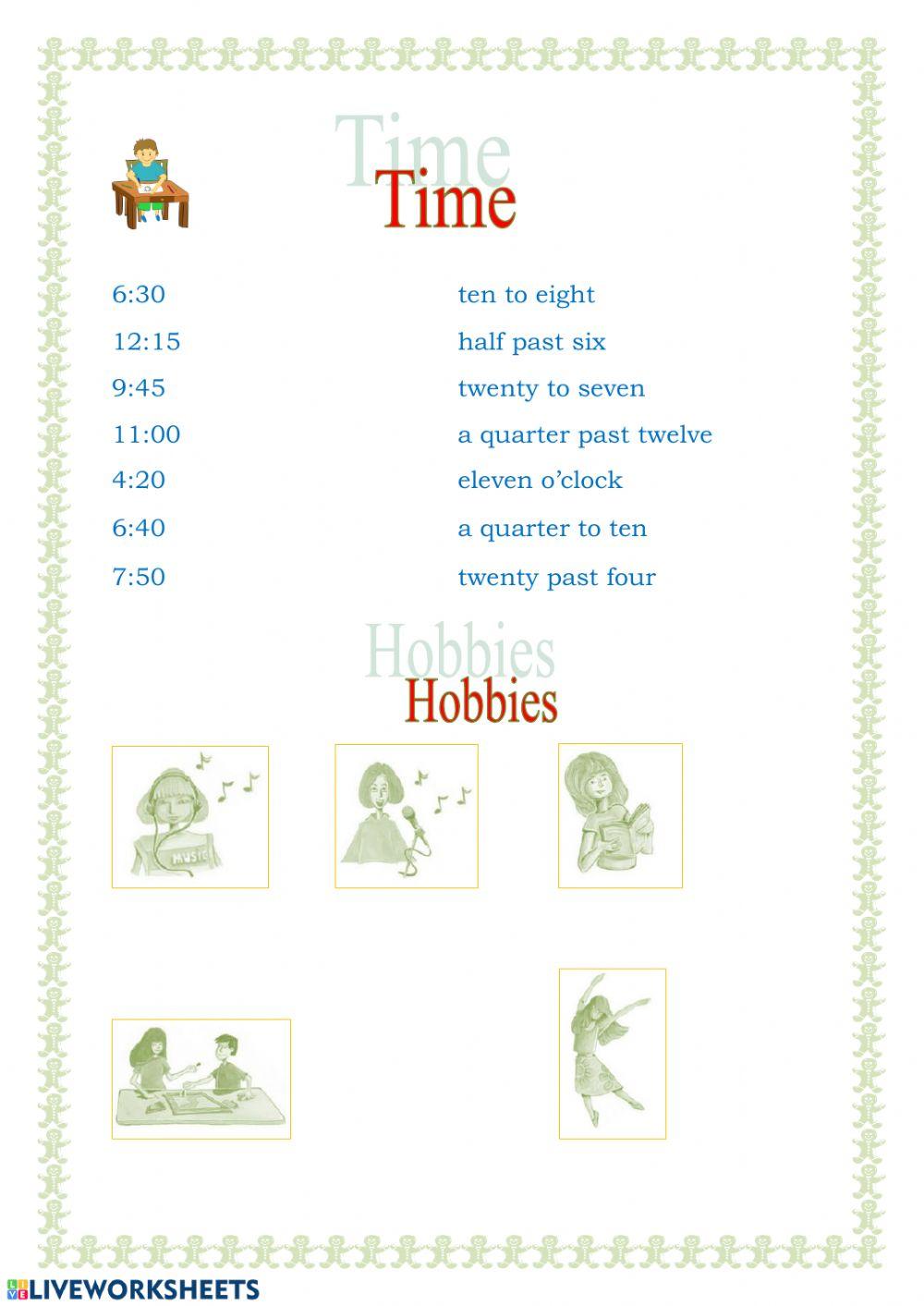 TIME AND HOBBIES