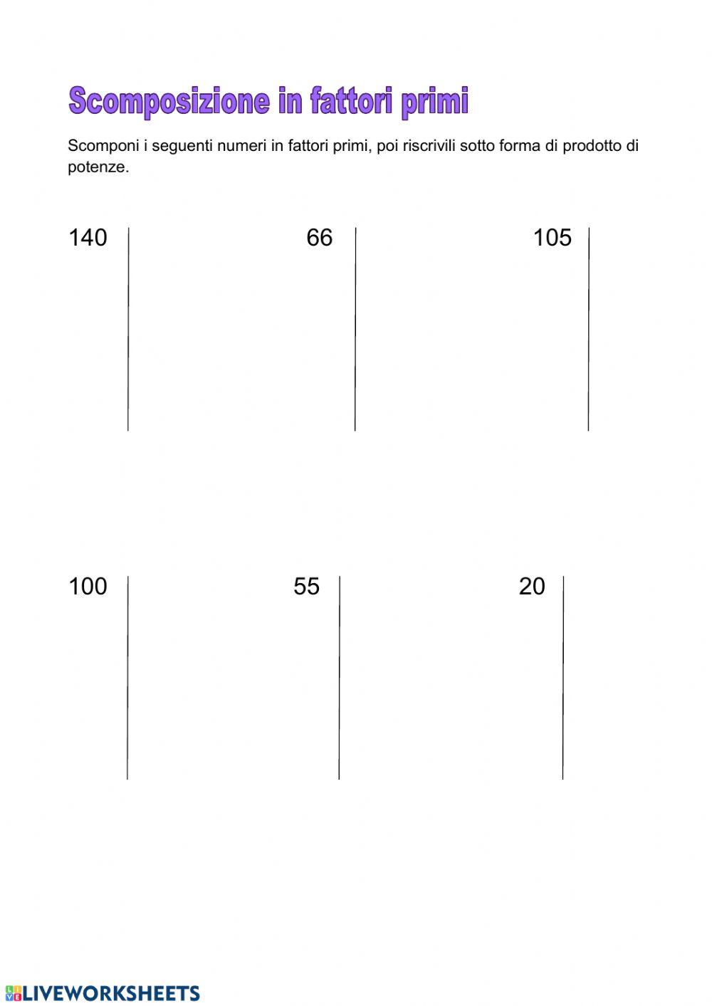 esercizio di scomposizione