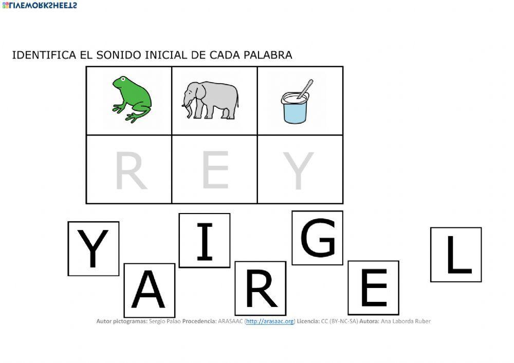 Identificar letras asociación