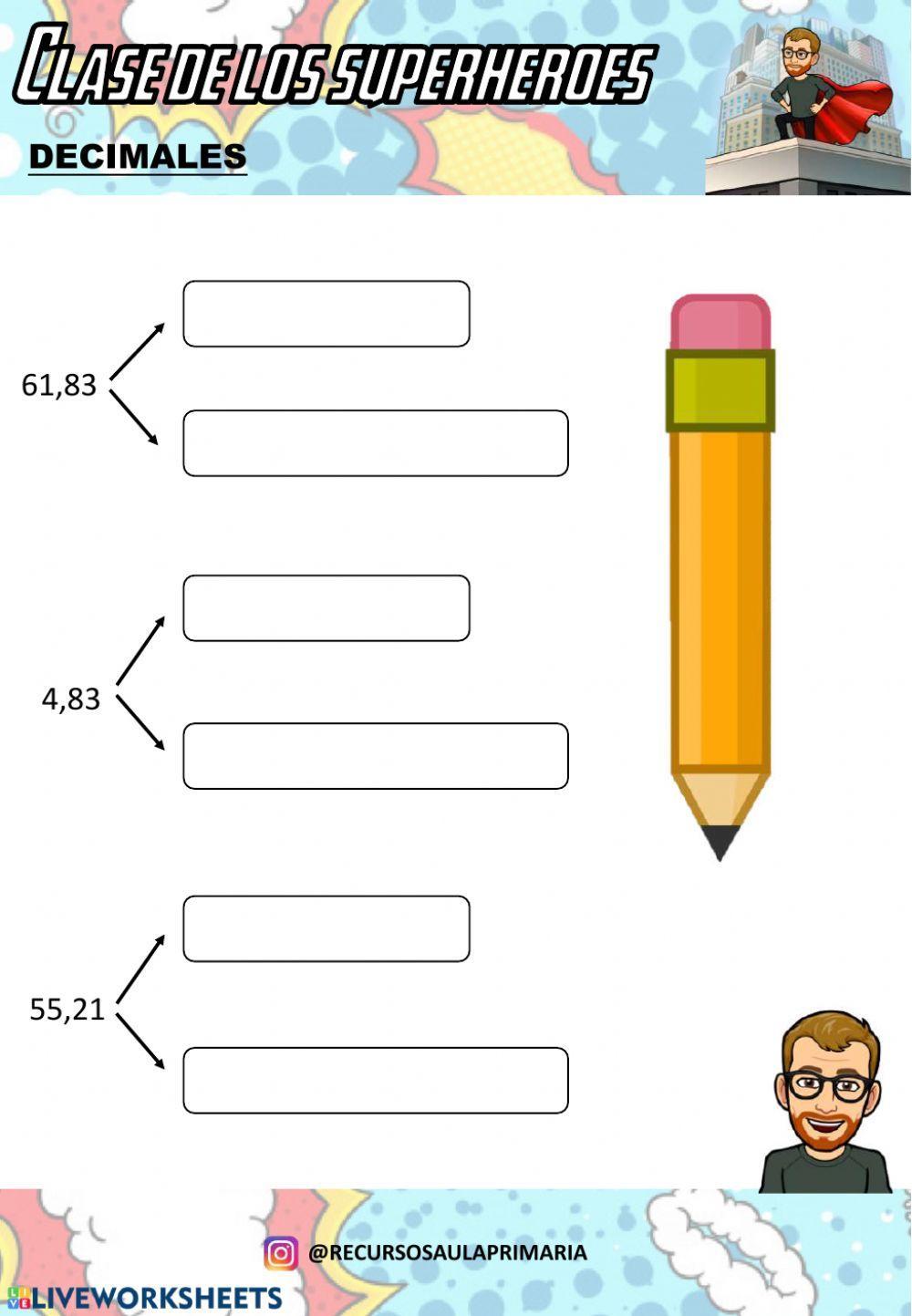Lectura números decimales.