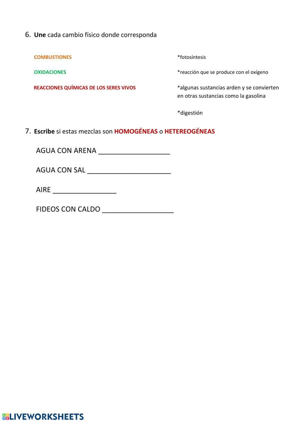 Control la materia y sus cambios