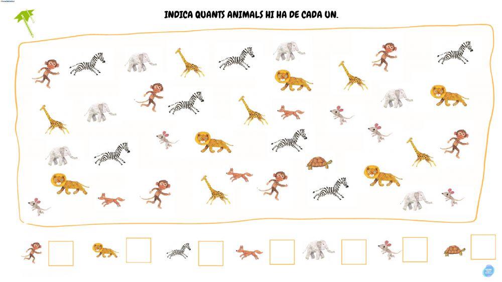 Indica quants animals hi ha de cada un.