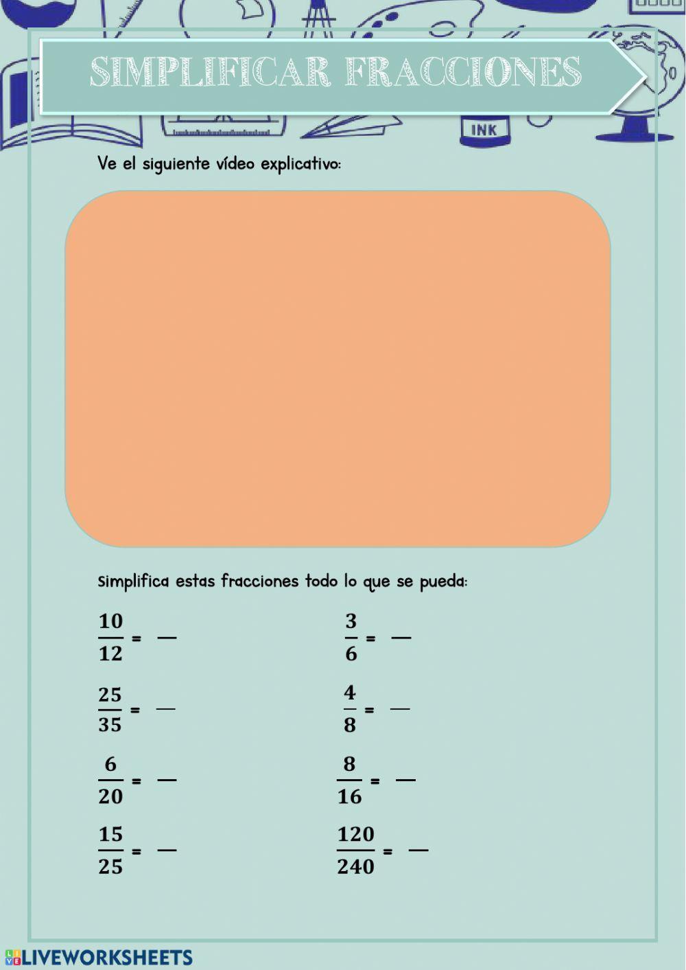 Simplificar fracciones