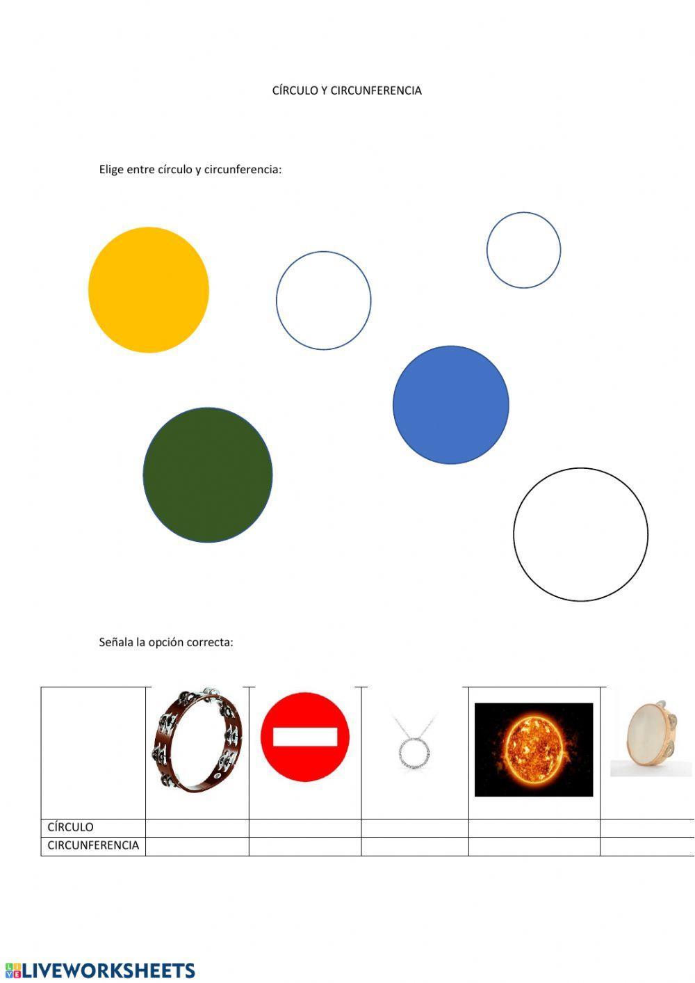 Círculo y circunferencia
