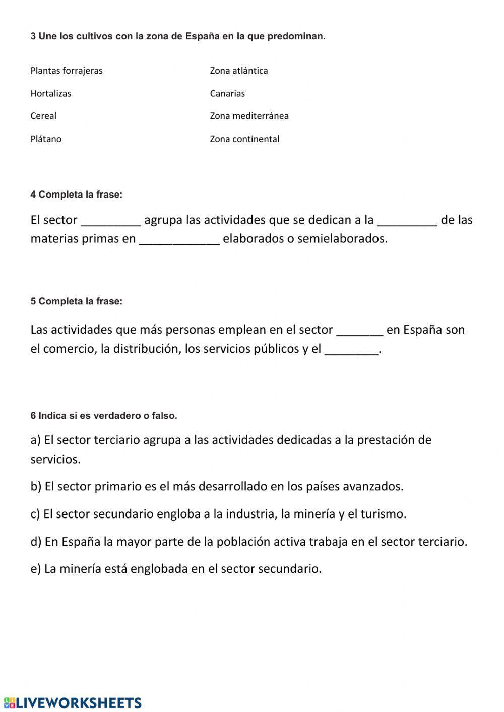 6 Los sectores económicos