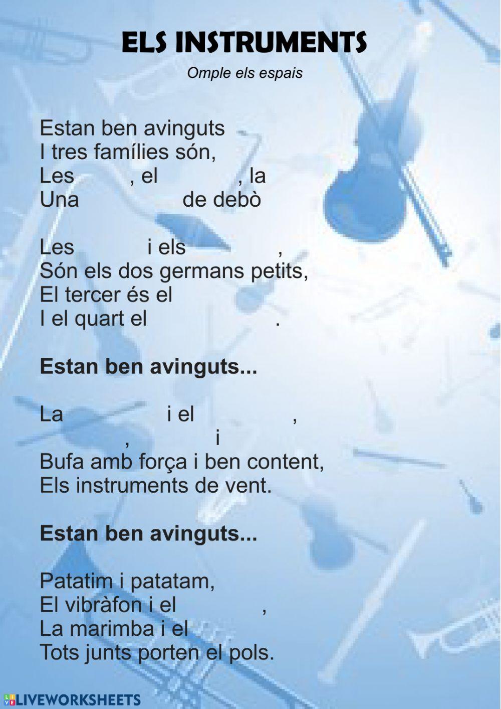 Canço els instruments