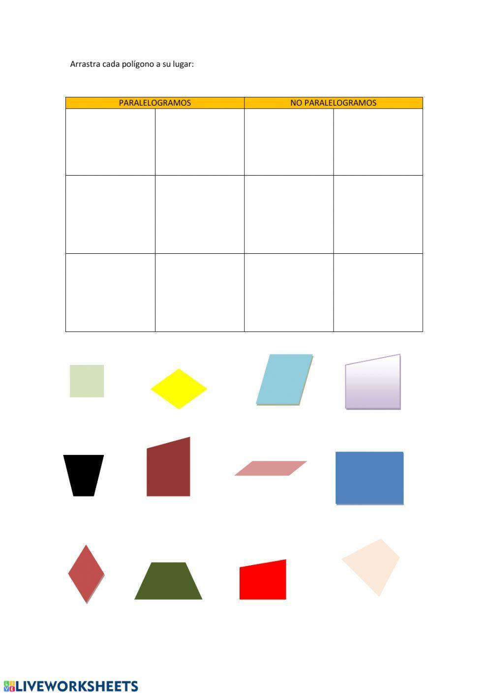 Paralelogramos- No paralelogramos