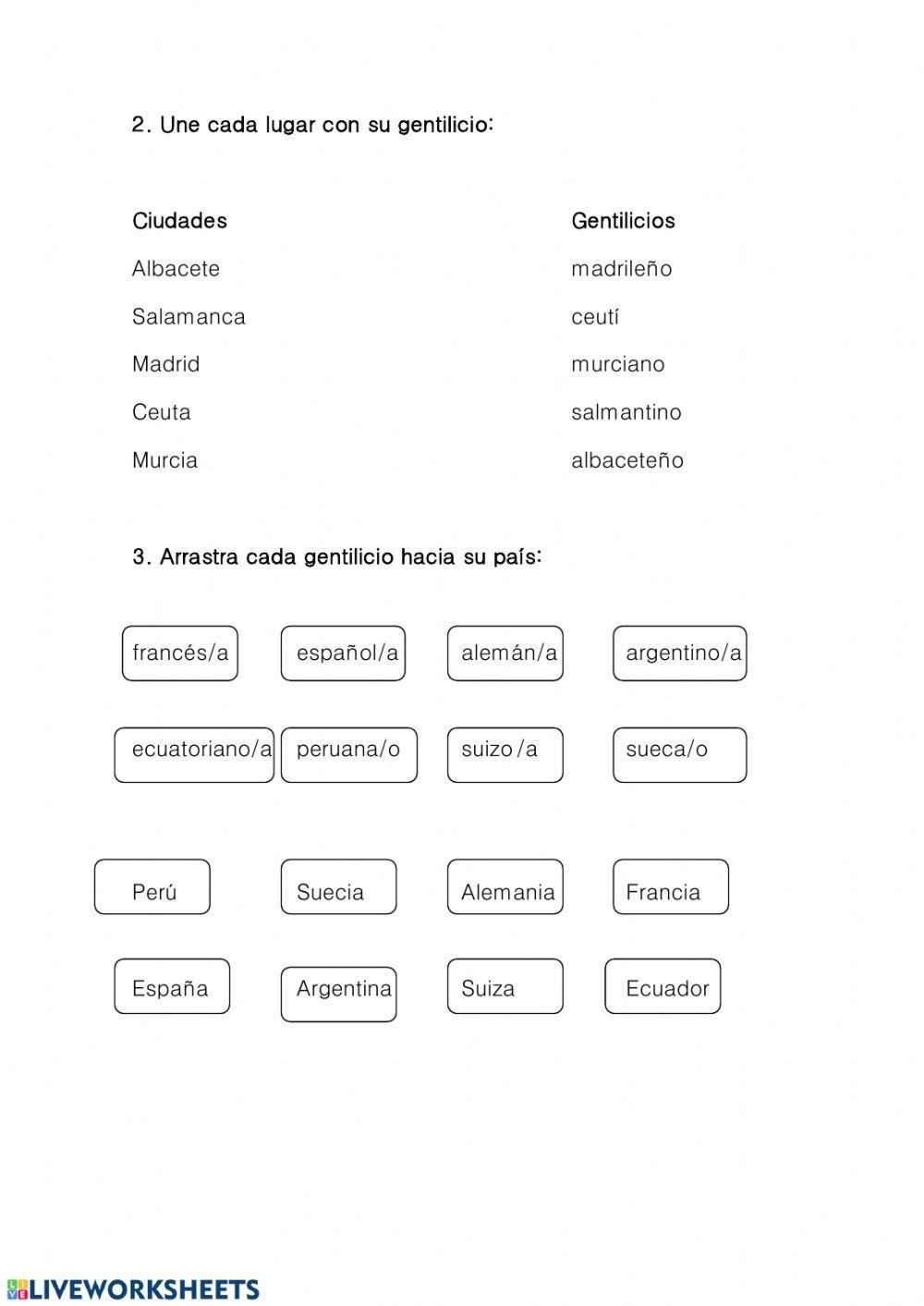 Gentilicios Gentilicios