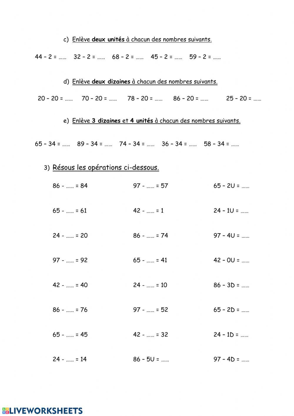 Opérations diverses