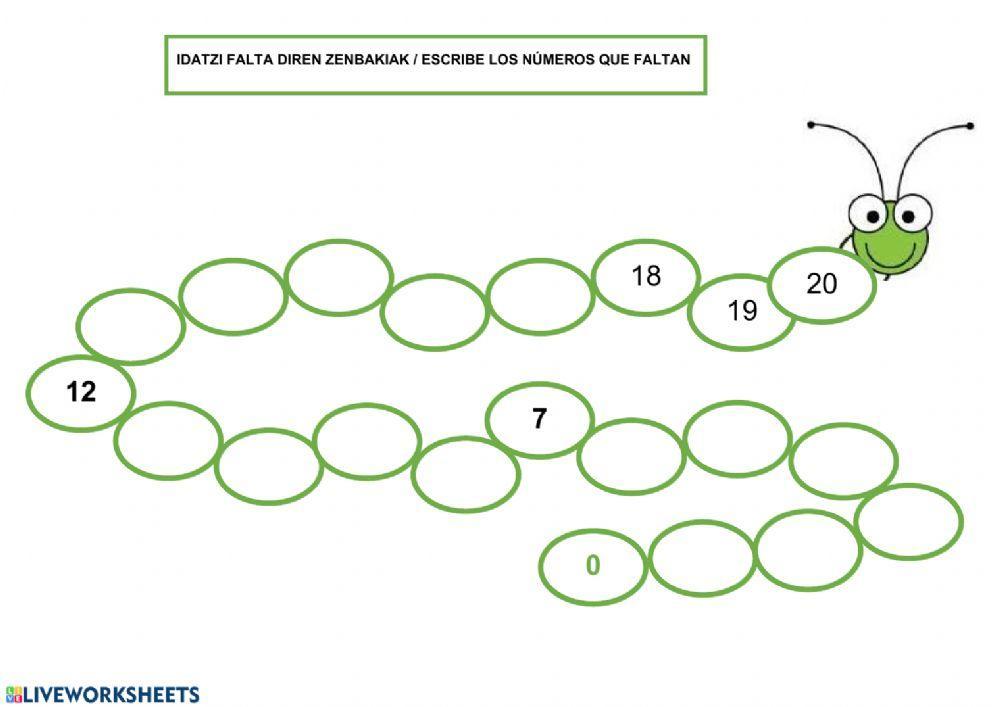Idatzi falta diren zenbakiak