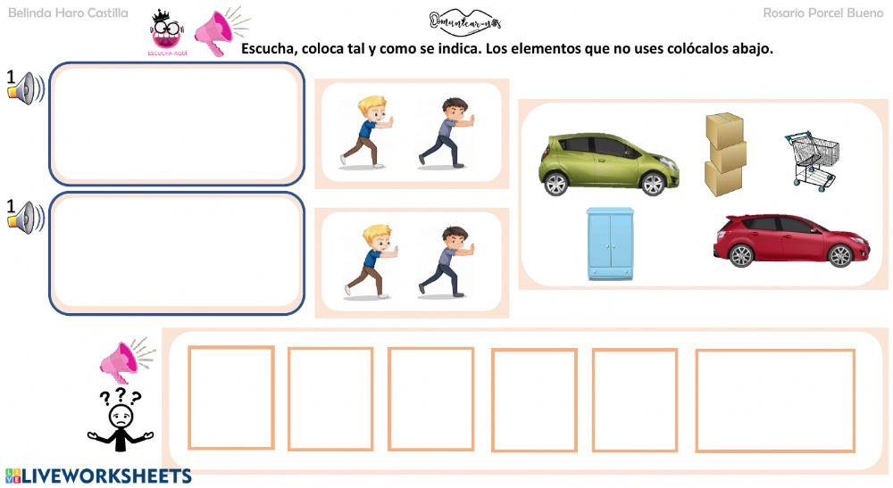 Comprensión de frases: empujar