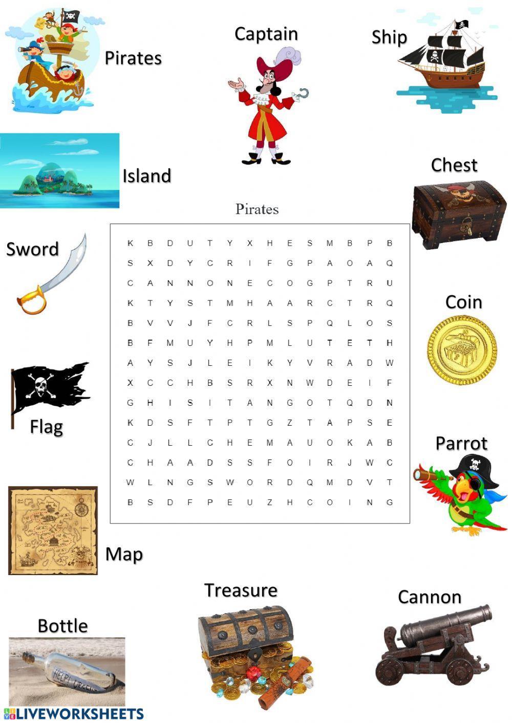 Pirates Wordsearch