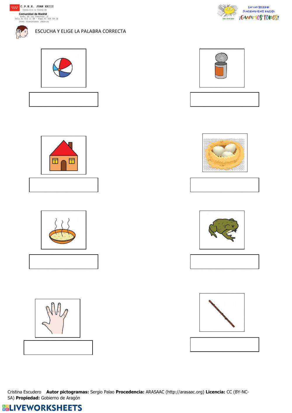 Elige la palabra correcta