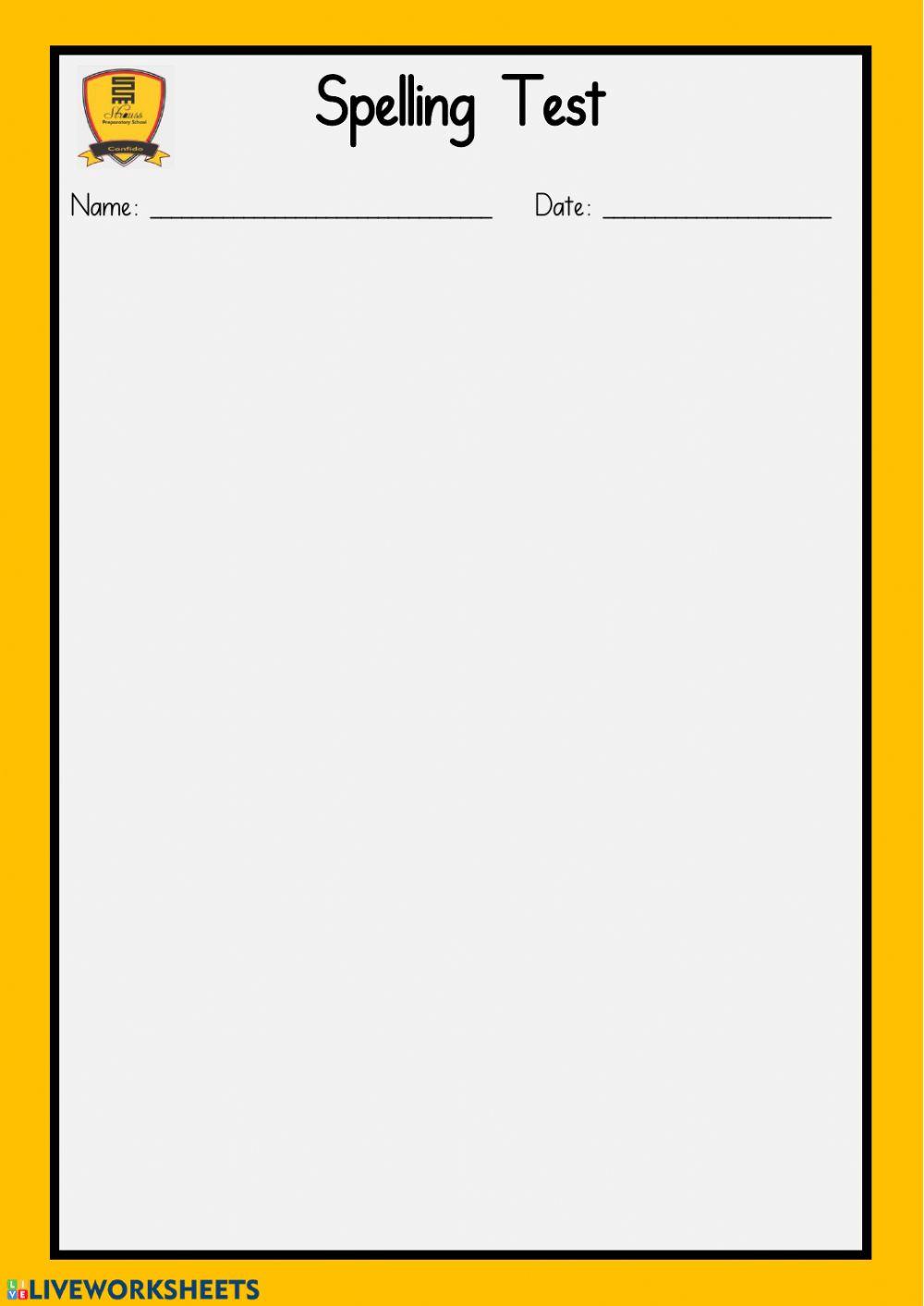 spelling-test-live-worksheets