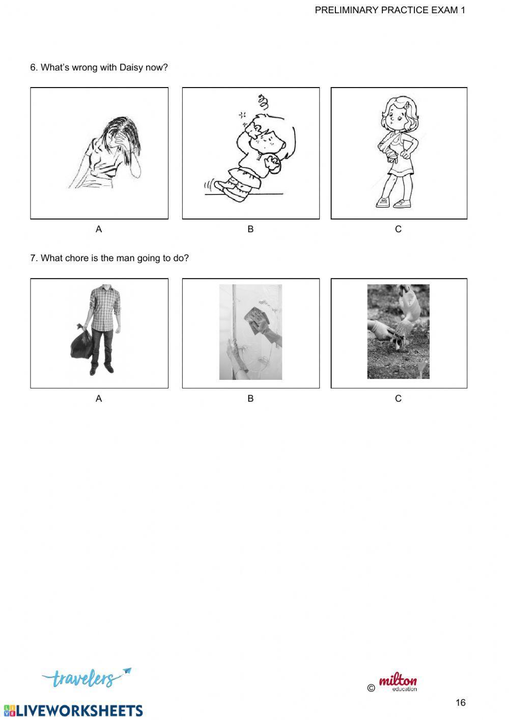 PET Practice Test Listening Parts 1,2,3