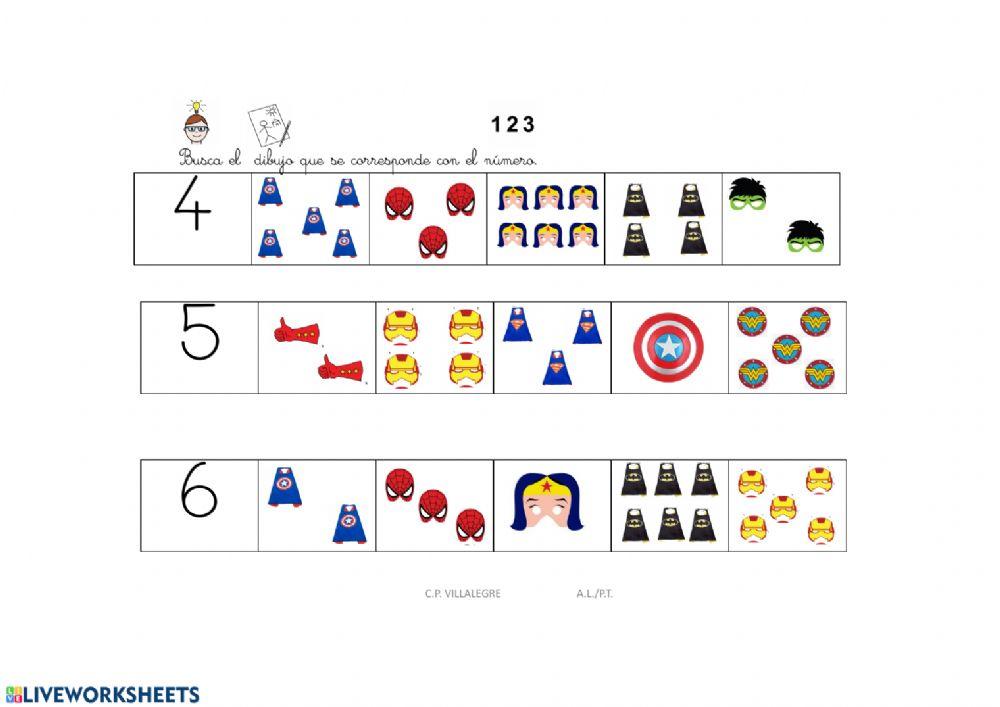 ASOCIA NÚMERO Y DIBUJO