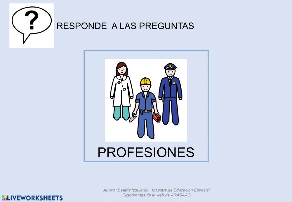 Profesiones. Responde a preguntas