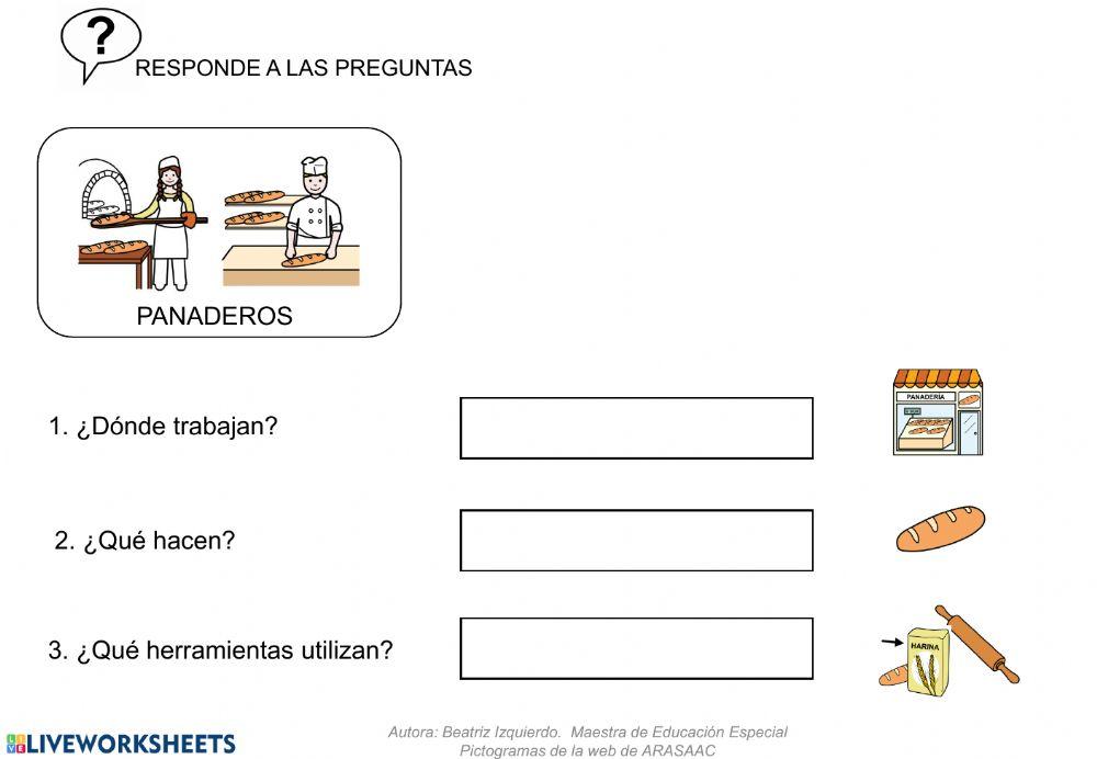 Profesiones. Responde a preguntas