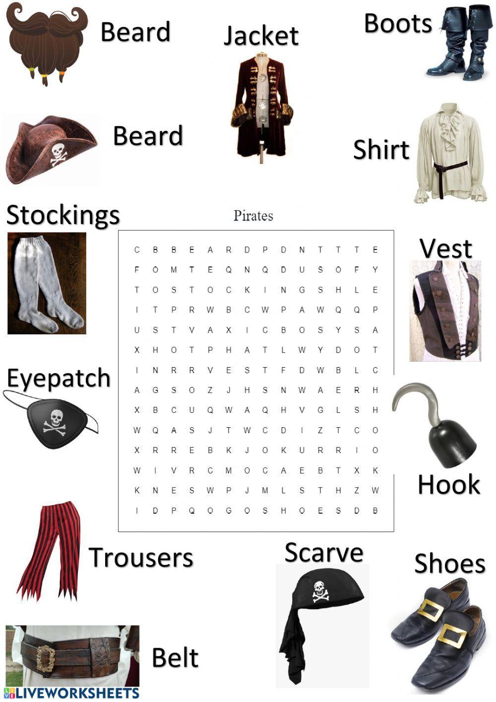 Pirates Wordsearch