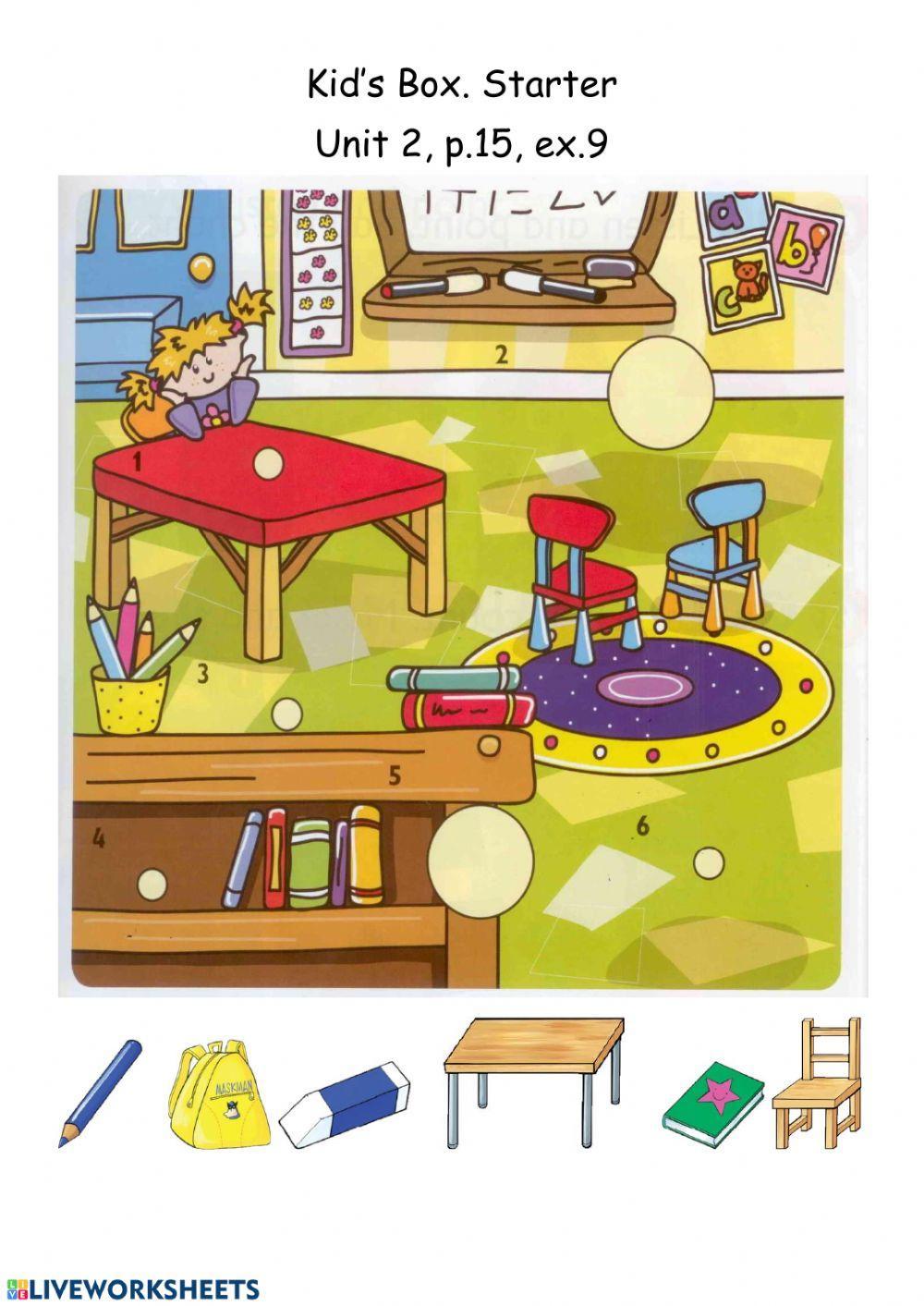 Classroom Objects. Kid's Box Starter. Unit 2, p. 15