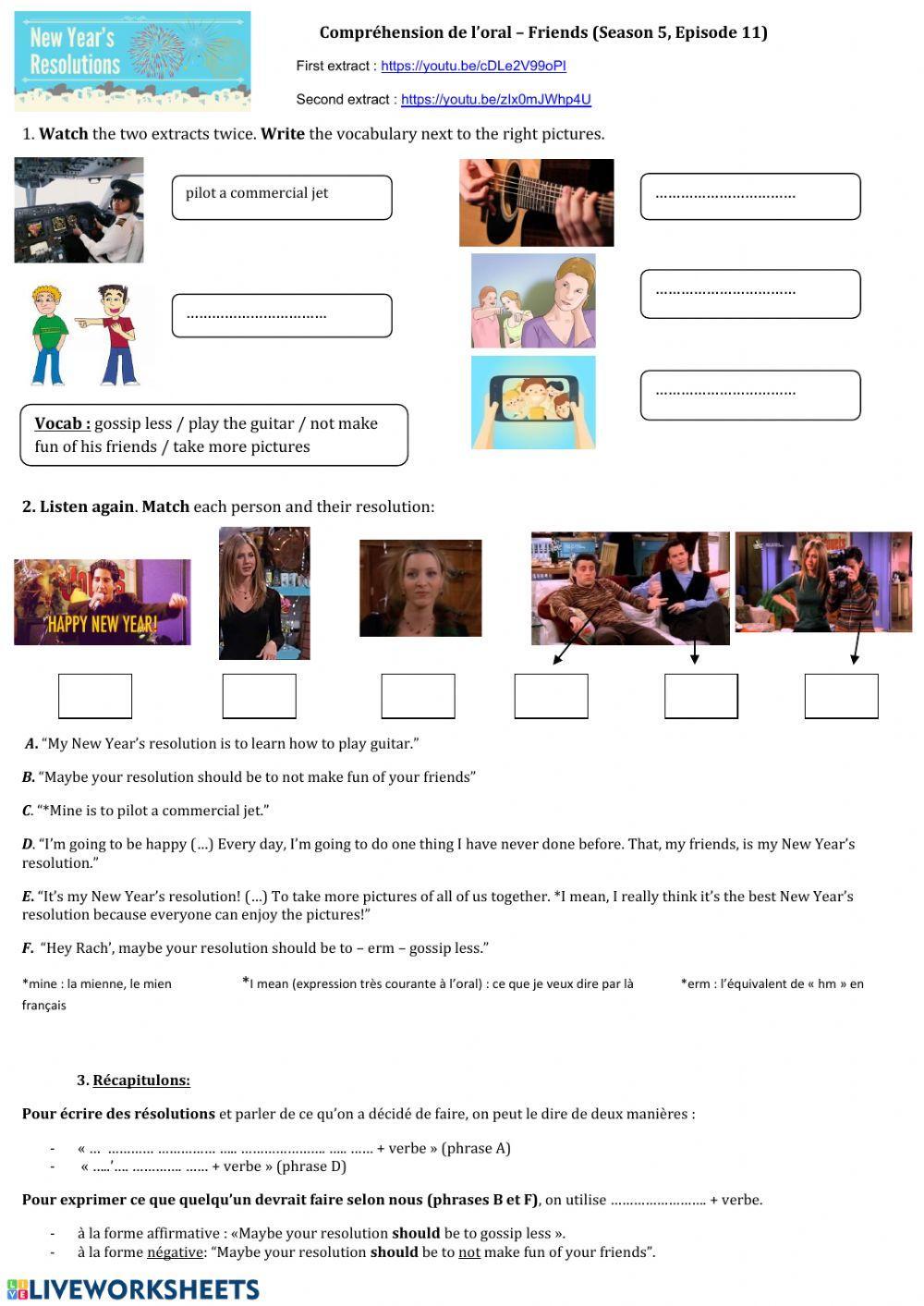 My New Year's Resolutions - FRIENDS