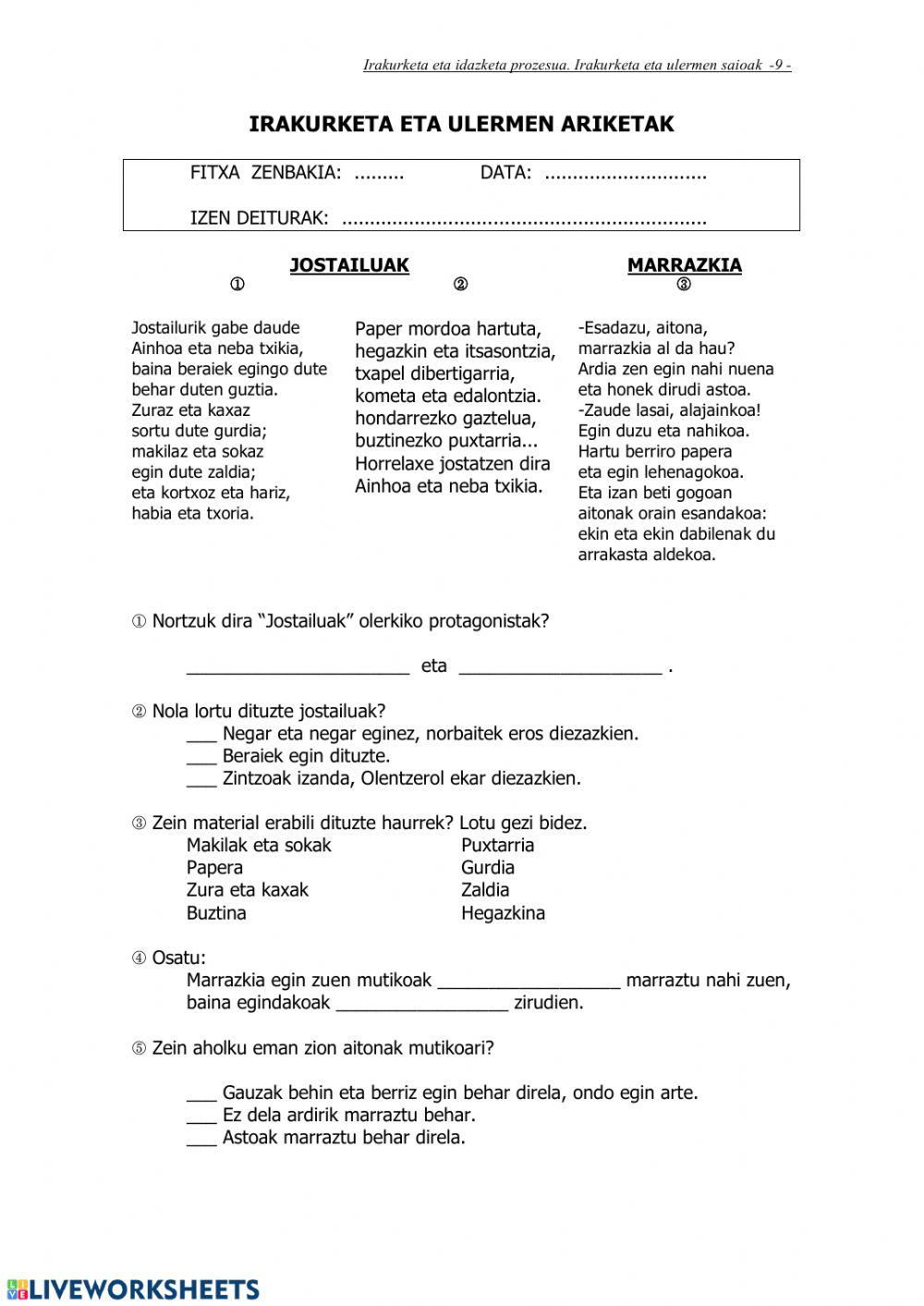 Jostailuak eta marrazkia