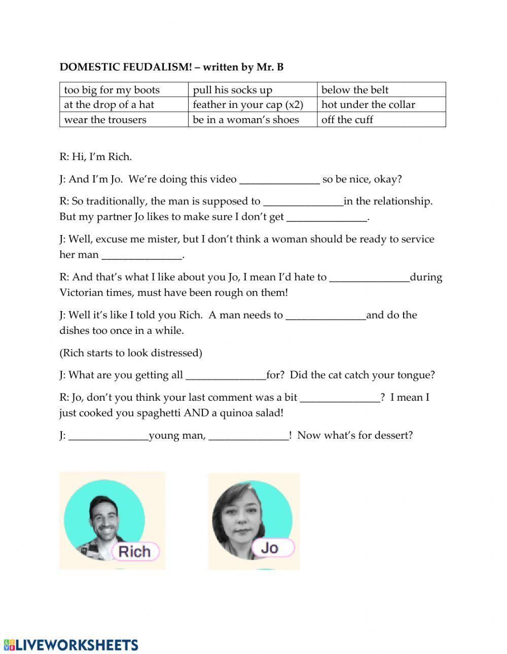 Rich and Jo Free Interactive Worksheets 161089