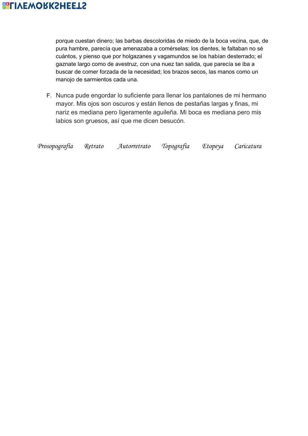 Tipos de textos descriptivos Tipos de textos descriptivos