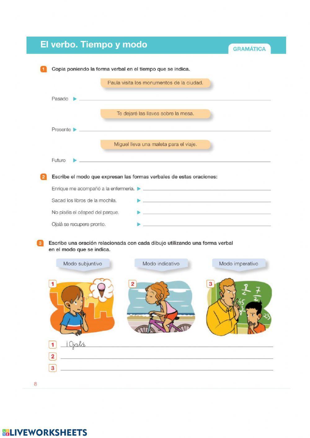 El verbo, tiempo y modo El verbo, tiempo y modo