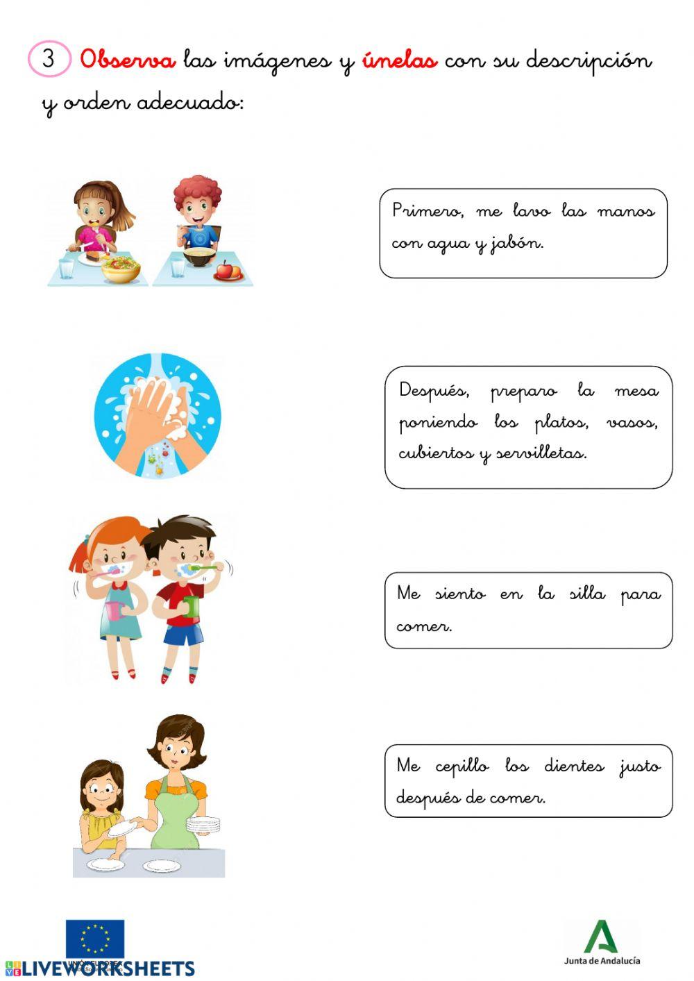 Los alimentos, profesiones e higiene