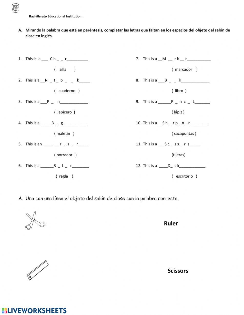 Classroom Vocabulary