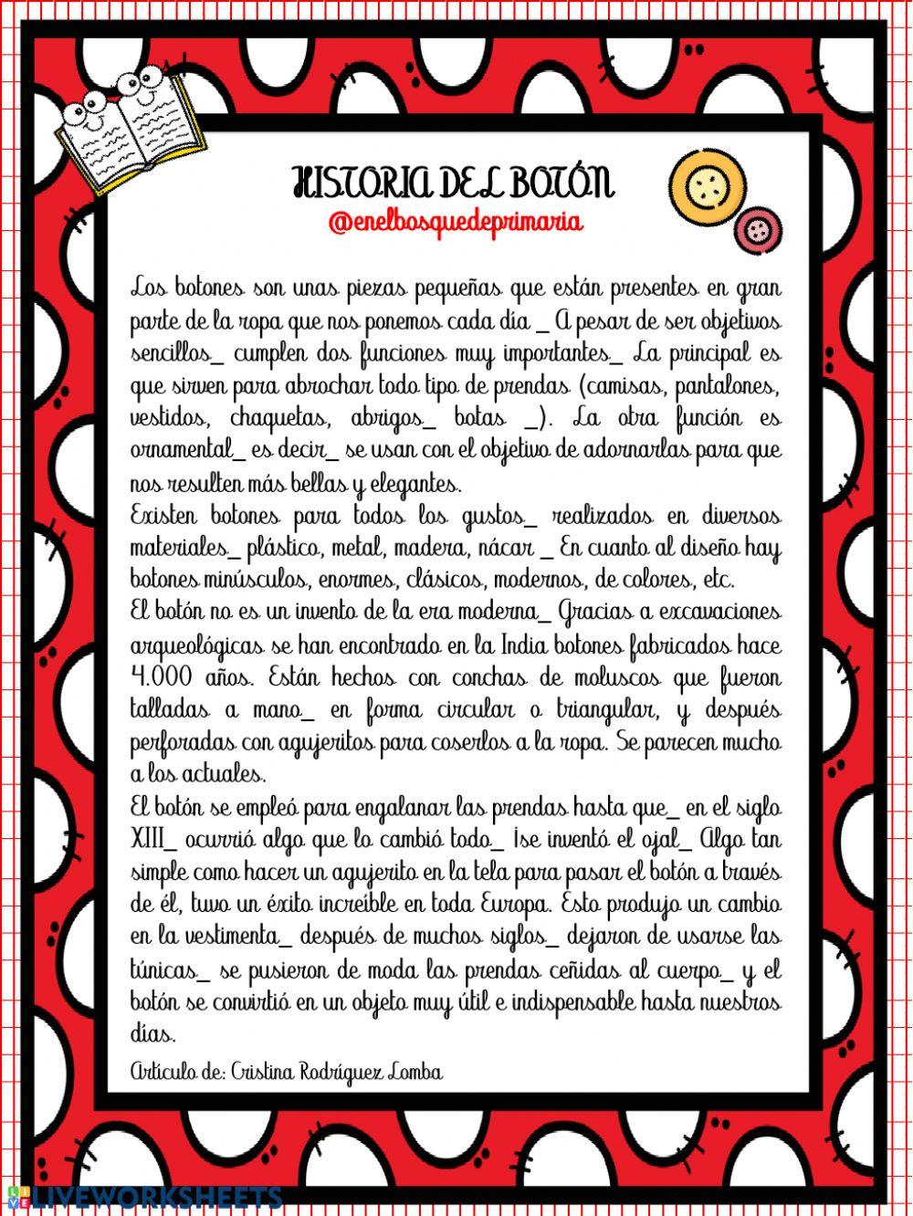 Signos de puntuación: historia sobre el botón