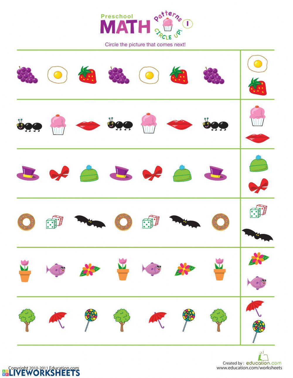 Pattern Object 5599445 | Rabiha | Live Worksheets