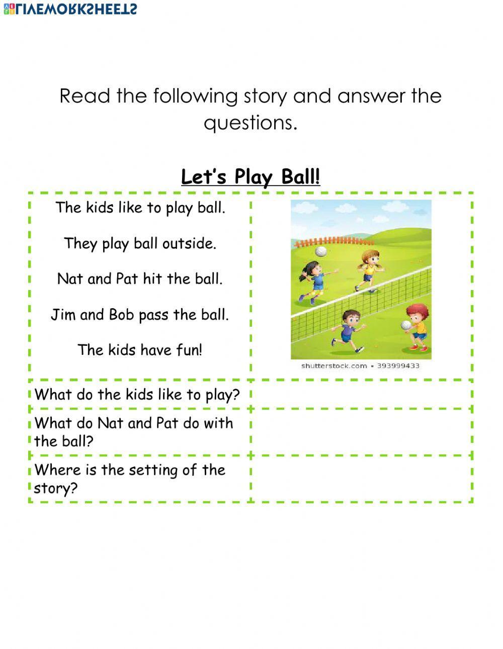 Reading Comprehension-Let's Play Ball!