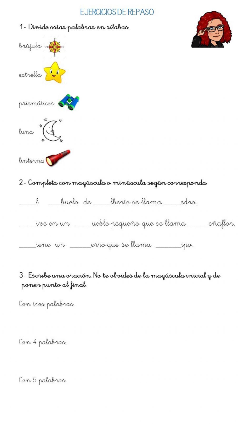 Repaso contenidos de 2º trimestre de lengua 1º primaria