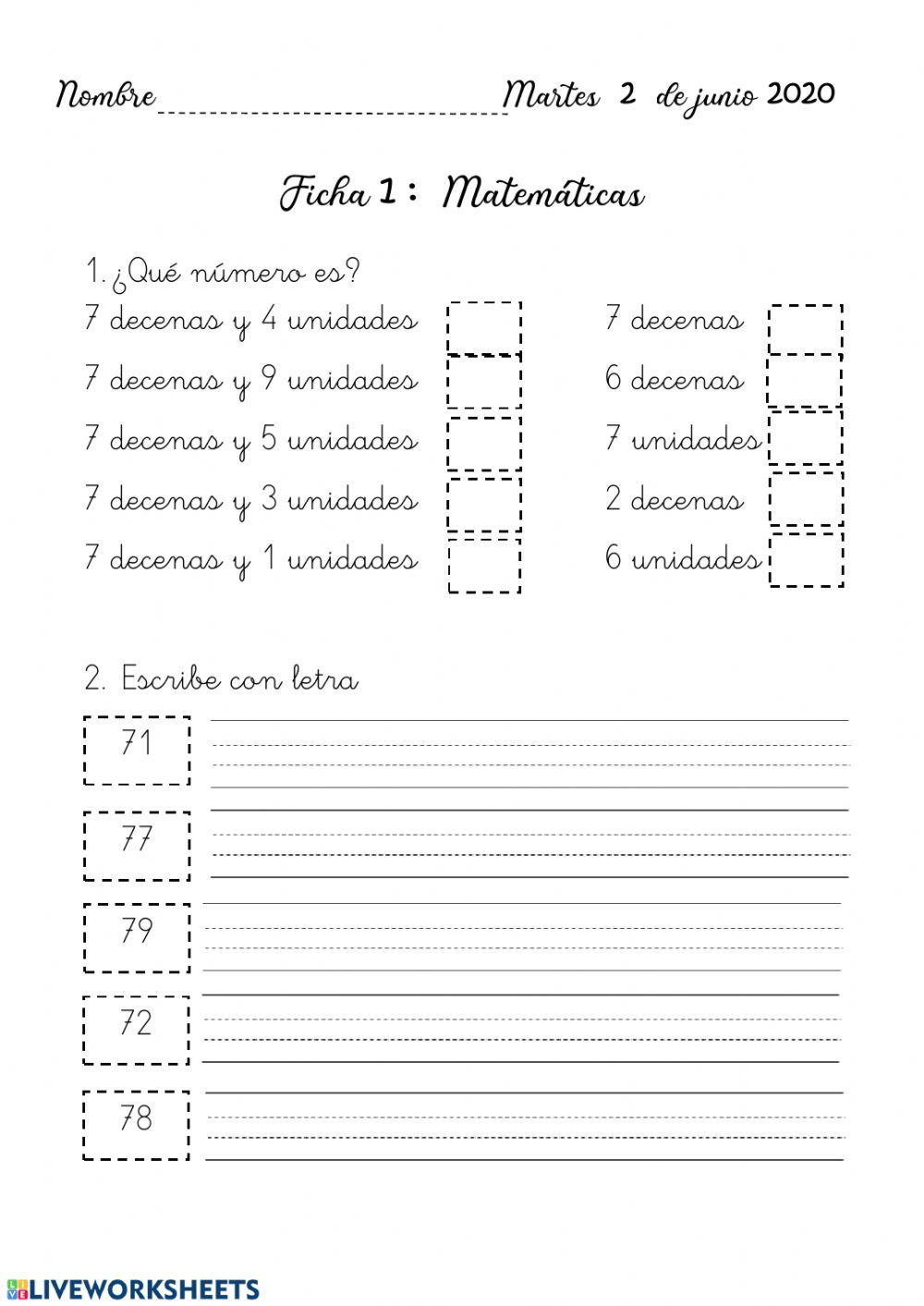 Numeros con 7 decenas