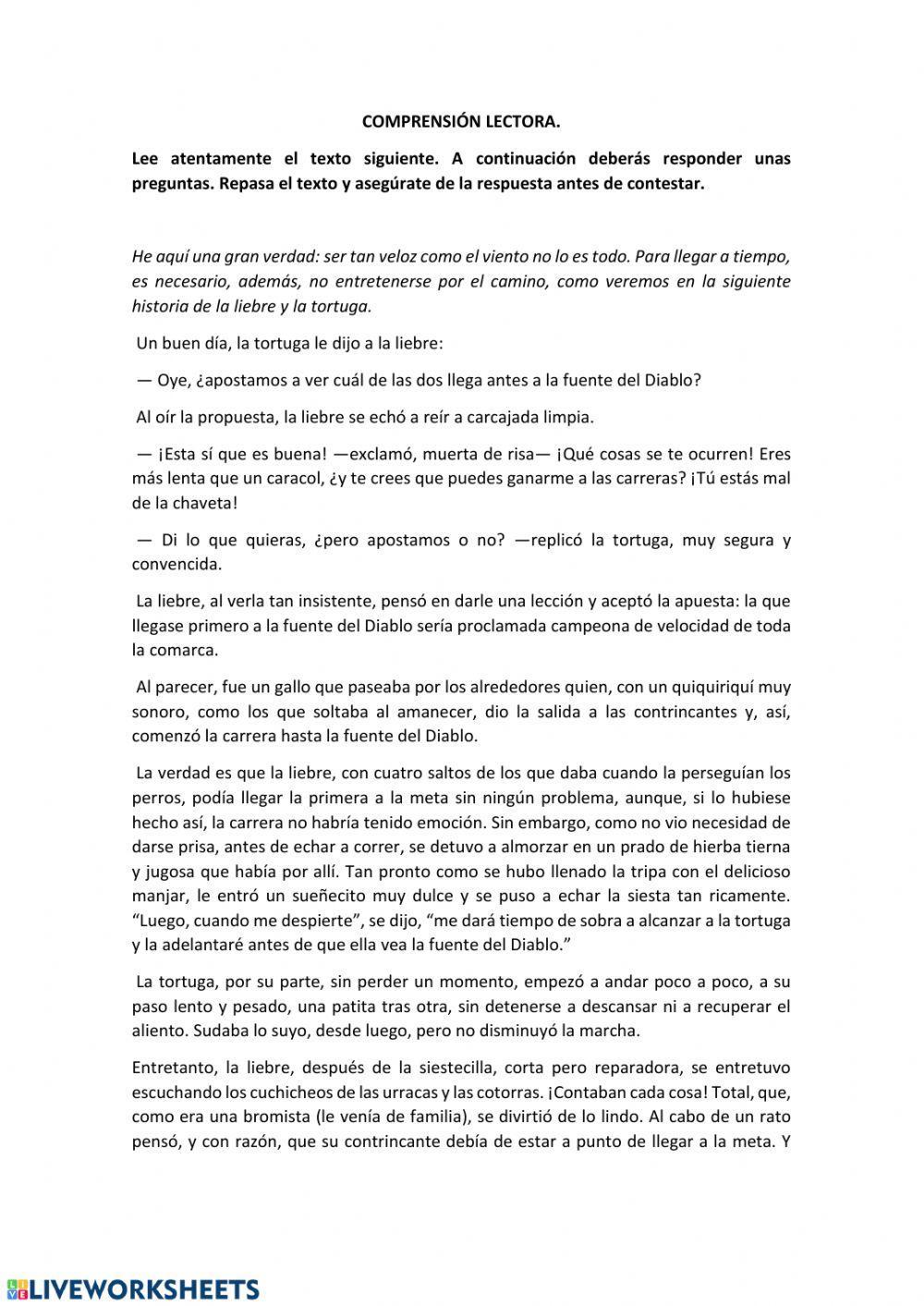 Comprensión lectora