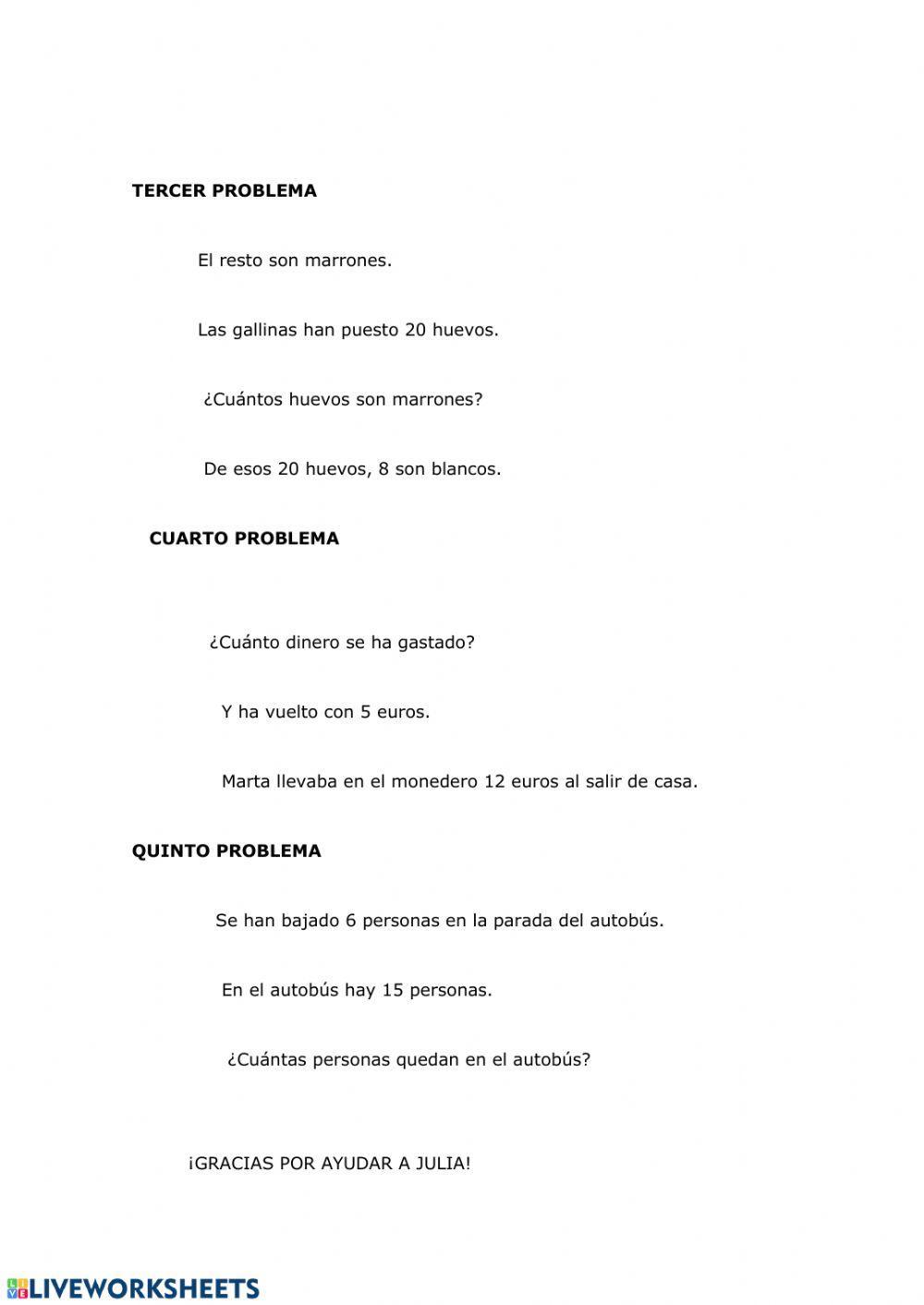 Ordenar enunciados de problemas
